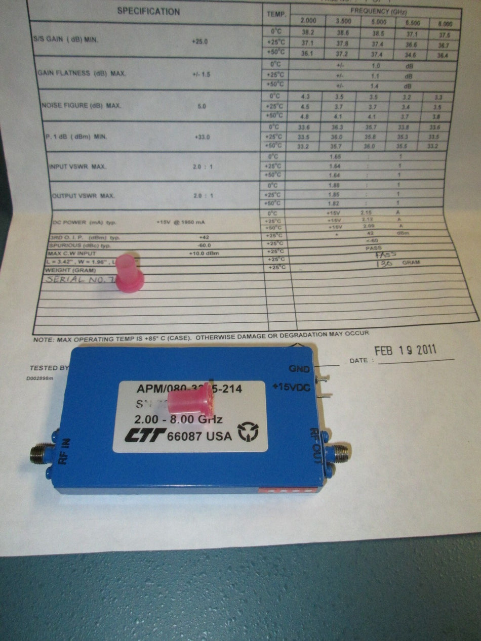RF Power Amplifier 2 to 8 GHz