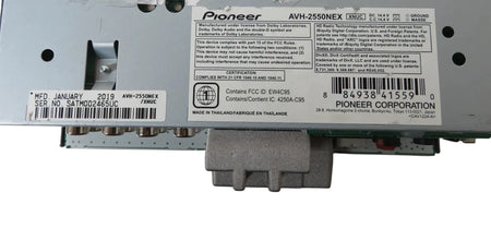 Pioneer AVH-2550NEX Touch Multimedia DVD Receiver - Free Shipping
