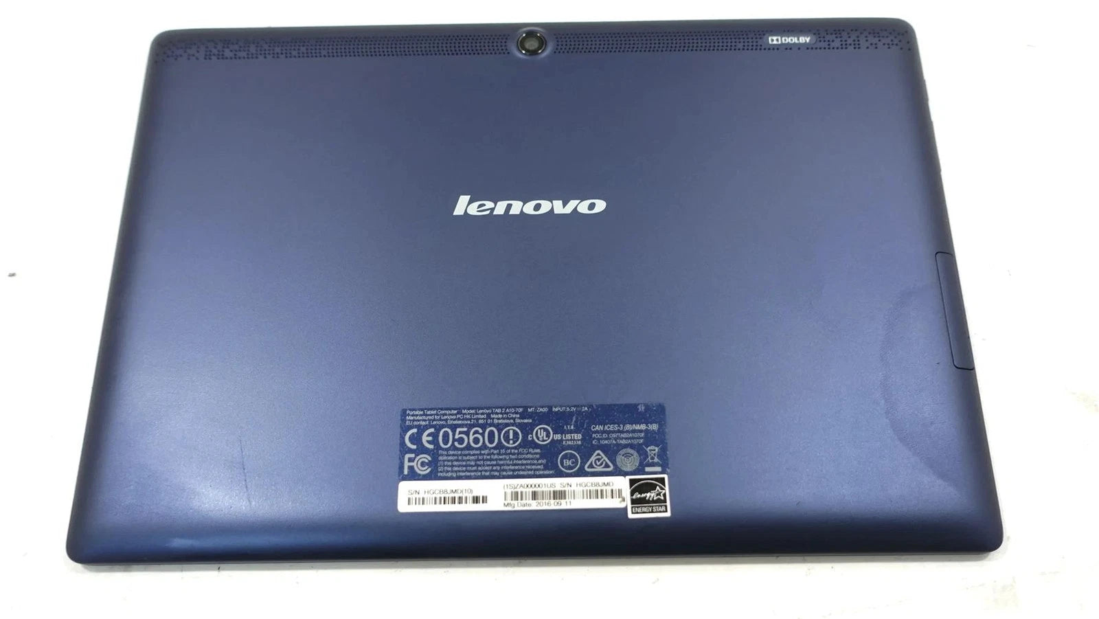 Lenovo Tab 2 A10-70F 16GB 2GB Wi-Fi 10.1" Midnight Blue Android - Tablet
