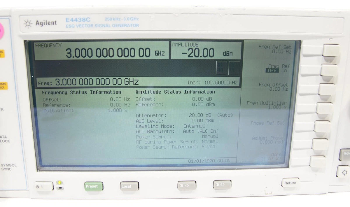 Agilent E4438C 3GHz ESG Vector Signal Generator with Options 1E5 503