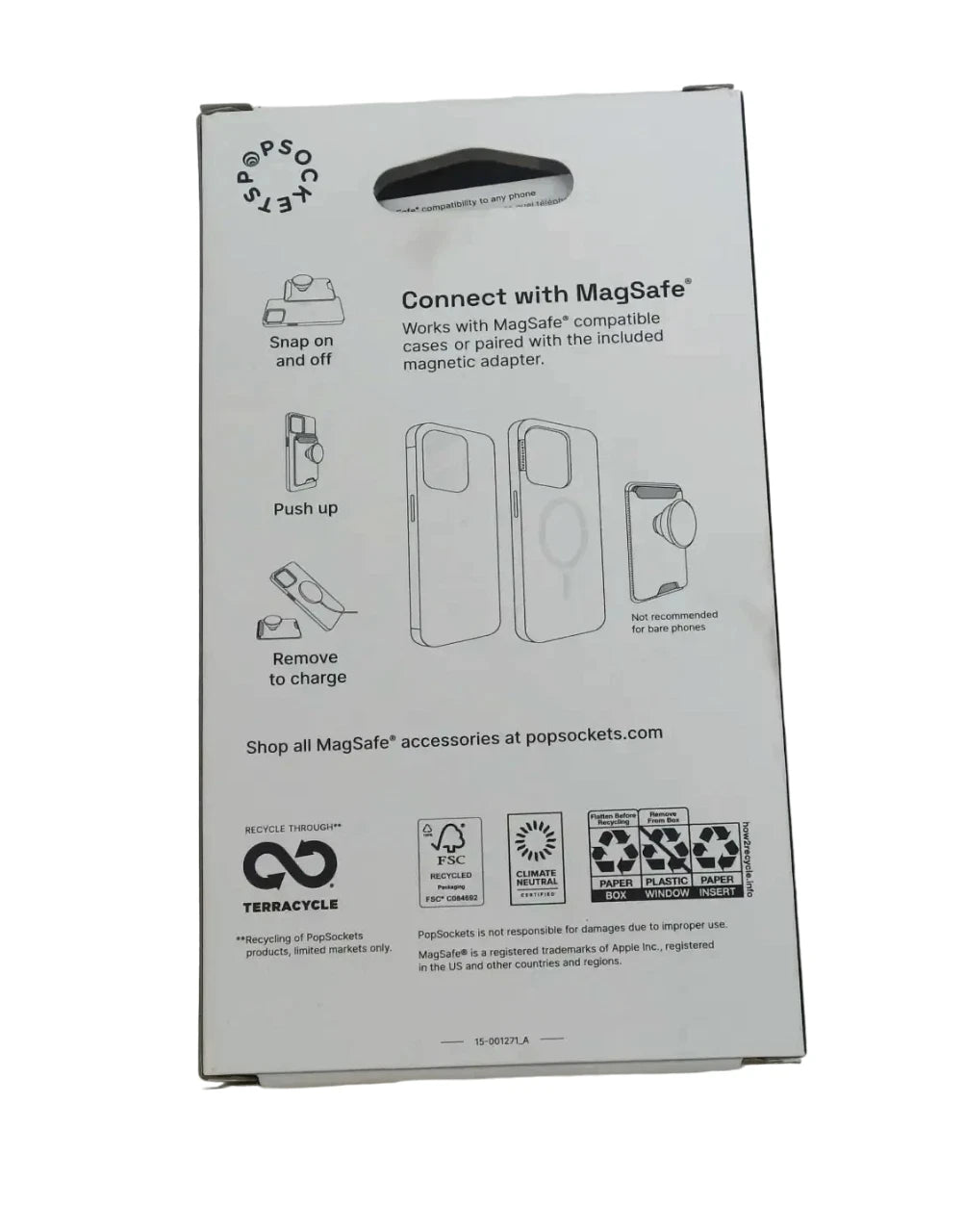 Blue PopSockets MagSafe PopWallet+ Cell Phone Wallet & Grip Adapter Ring