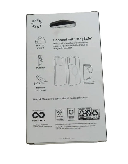 Blue PopSockets MagSafe PopWallet+ Cell Phone Wallet & Grip Adapter Ring