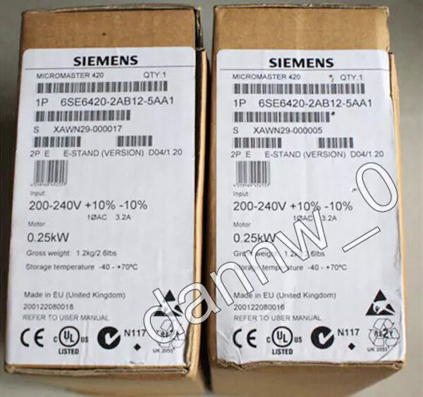 New In Box Siemens 6SE6420-2AB12-5AA1 6SE6 420-2AB12-5AA1 Inverter