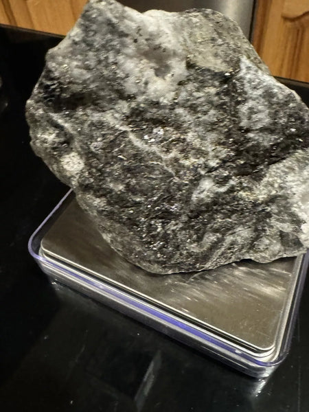 Natural Black Rock with Gold Weighs 2+ Pounds