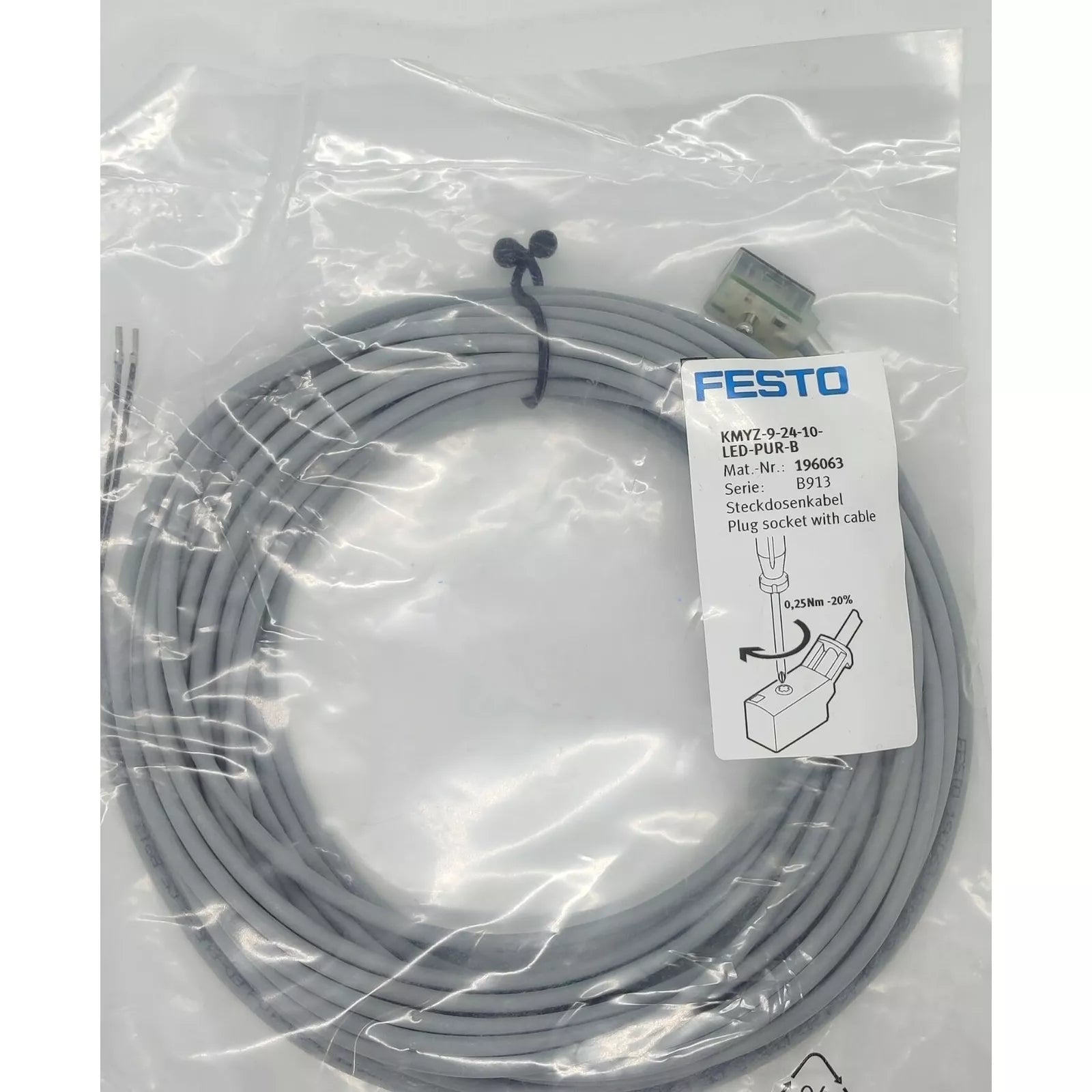 Festo KMYZ-9-24-10-LED-PUR-B 96063 Connecting Cable