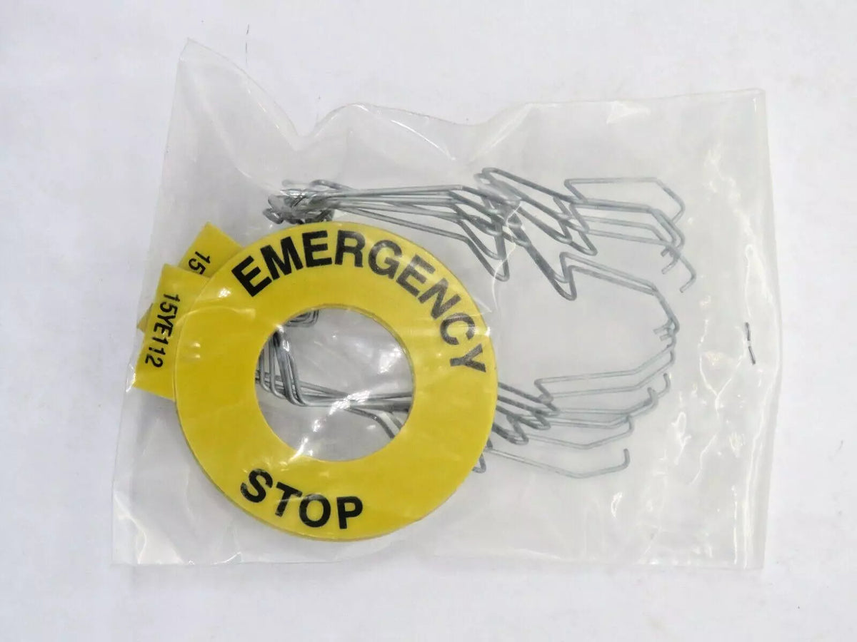 Emergency Stop Push Button Safety Label Ring Cover 15YE112 Industrial Control