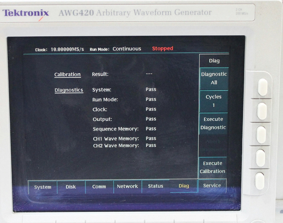 Tektronix AWG420 20 MS/s 16-Bit 2 Channel Arbitrary Waveform Generator