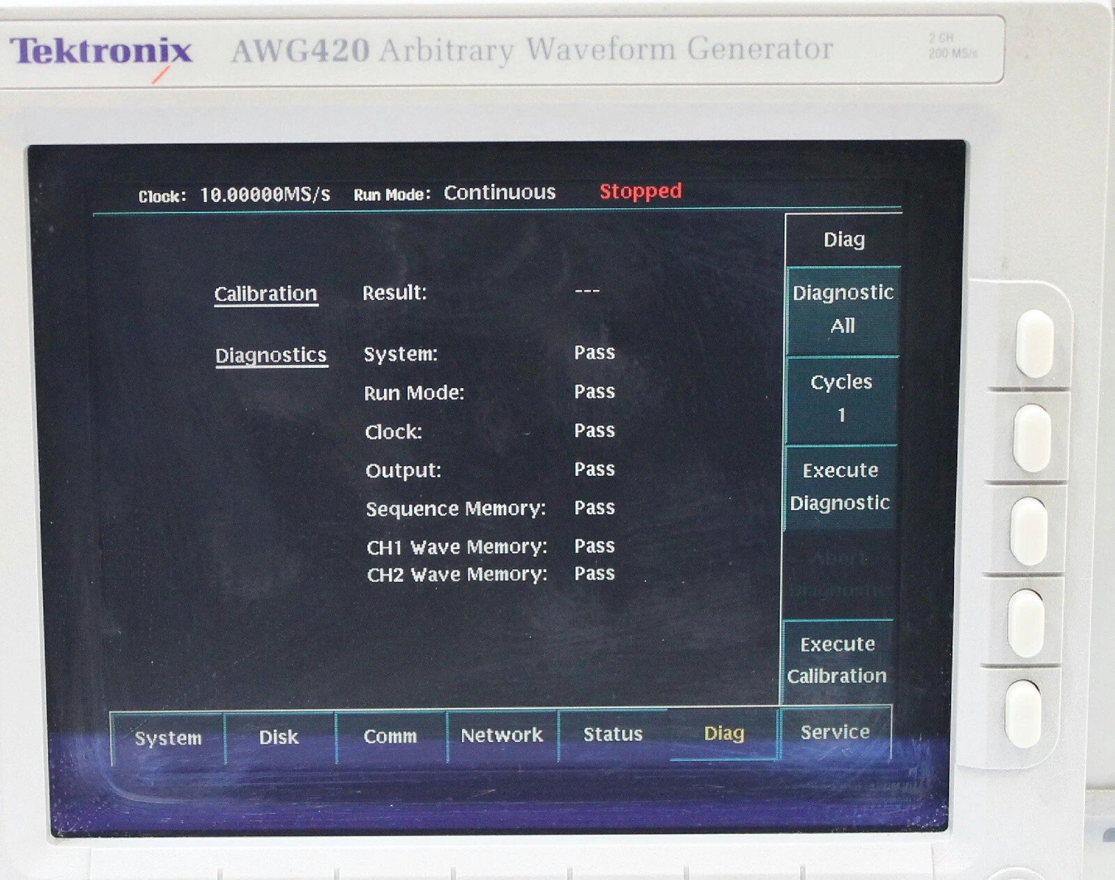 Tektronix AWG420 20 MS/s 16-Bit 2 Channel Arbitrary Waveform Generator