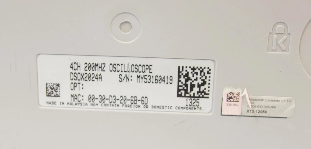 Keysight InfiniiVision DSO-X 2024A 200MHz 4Ch Digital Storage Oscilloscope AS-IS