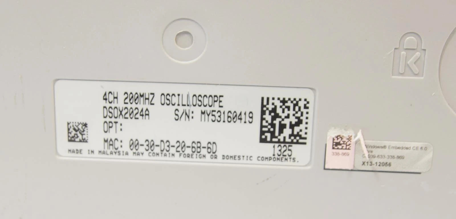 Keysight InfiniiVision DSO-X 2024A 200MHz 4Ch Digital Storage Oscilloscope AS-IS