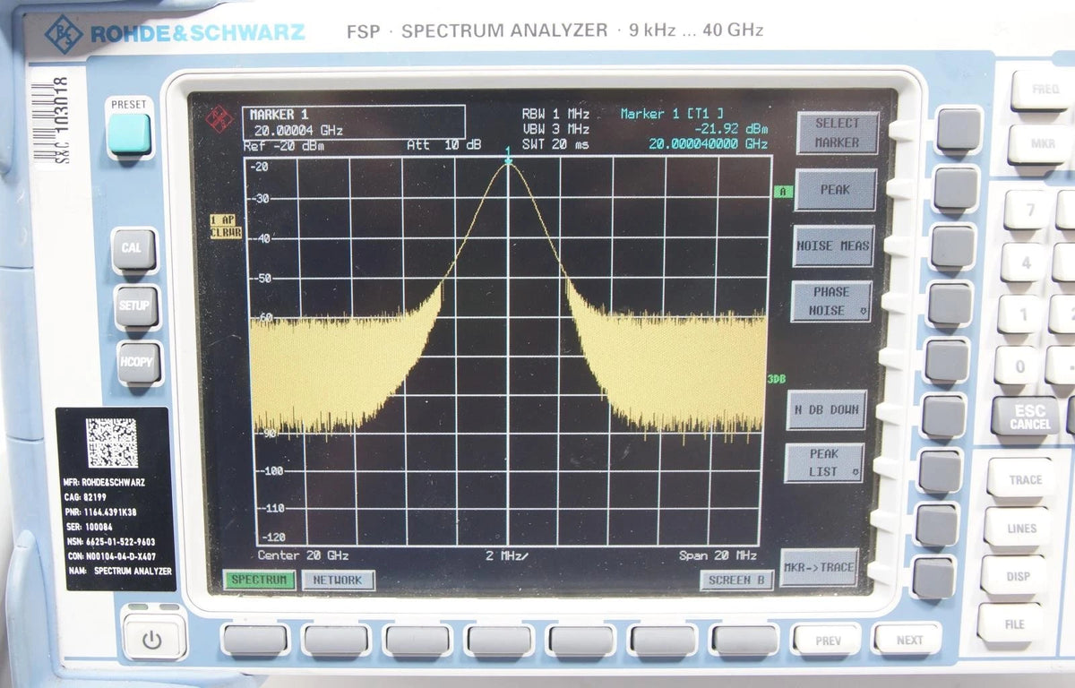Rohde & Schwarz FSP 38 Spectrum Analyzer 9 KHz - 40 GHz 1164.4391.38