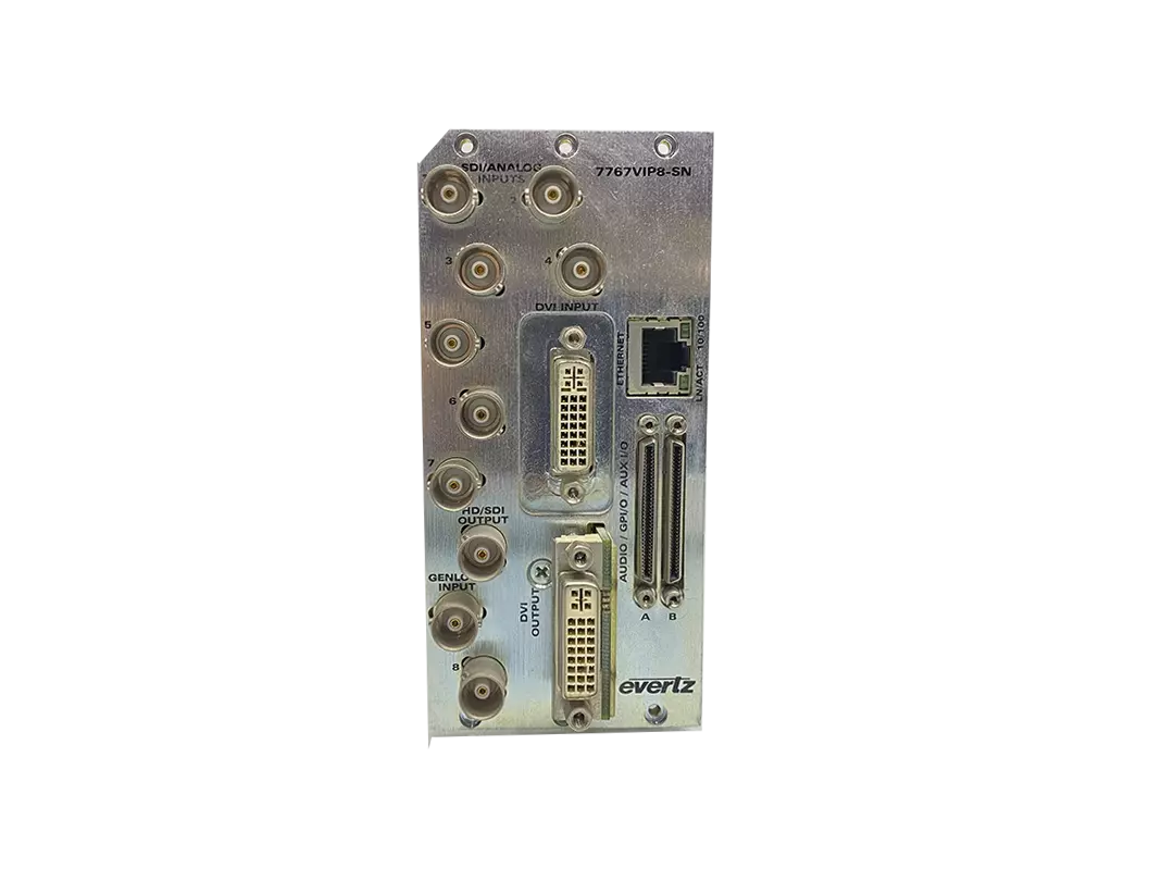 Evertz 7767VIP8-SN Multiviewer 8 Inputs SD/NTSC/PAL with Embedded Audio