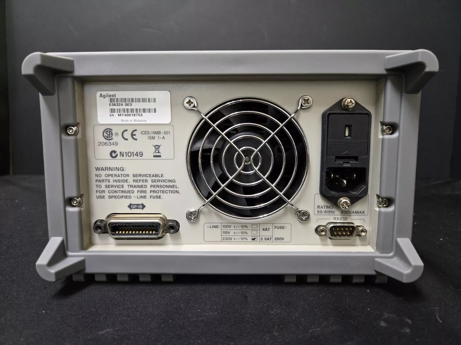 Agilent E3632A DC Power Supply 0-15V 7A/0-30V 4A w. Option 0E3 (8753)