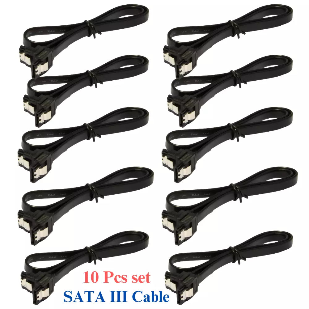 10 Pcs SATA III Cable 18 SATA 3.0 6GB/s Right Angle 90 Degree SSD HDD