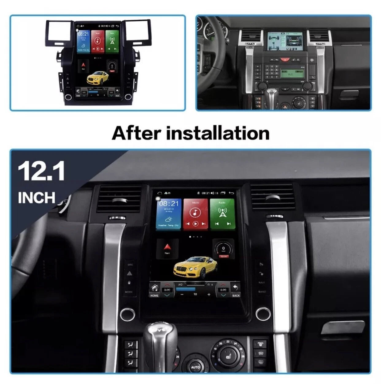 12.1" Car Radio Stereo GPS For Land Range Rover Sport 2005-2009 Head Unit Tesla