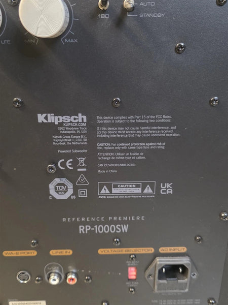 Klipsch Reference Premiere RP-1000SW Powered Subwoofer - Black - Free Shipping.