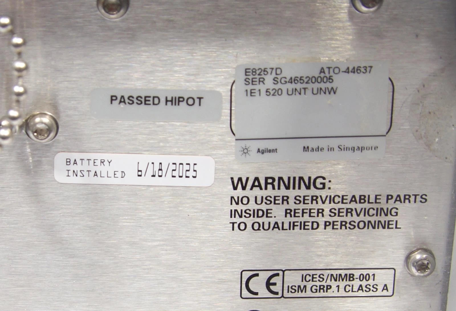Agilent E8257D PSG 250kHz -20GHz Analog Signal Generator 1E1 520 UNT UNW