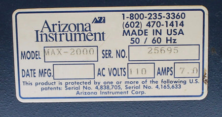 Arizona Instruments Computrac MAX-2000 Moisture Analyzer AS-IS