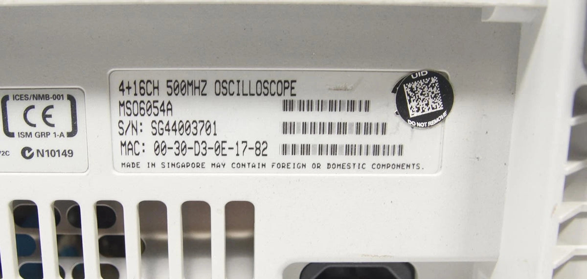 Agilent MSO6054A 500 MHz 3Channel 4 GS/s Mixed Signal Scope OPT MSO MST E00