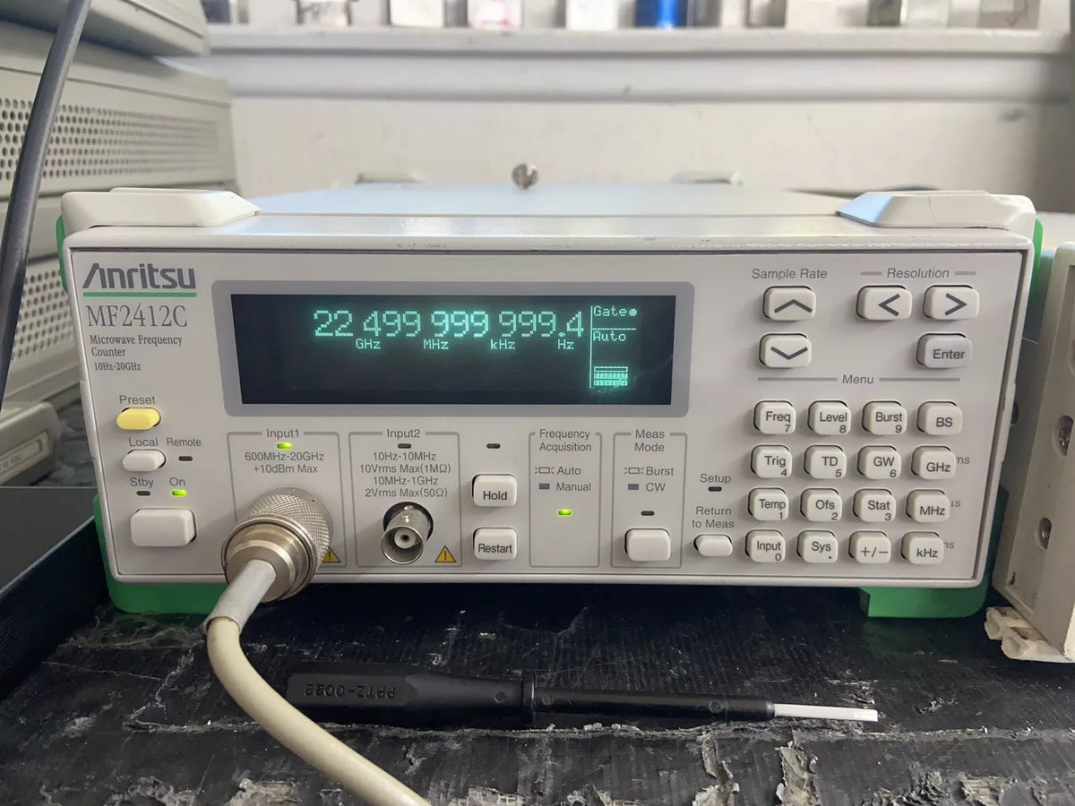 Anritsu MF2412C Microwave Frequency Counter 10Hz - 22.5GHz NIST Cal'd Opt 2