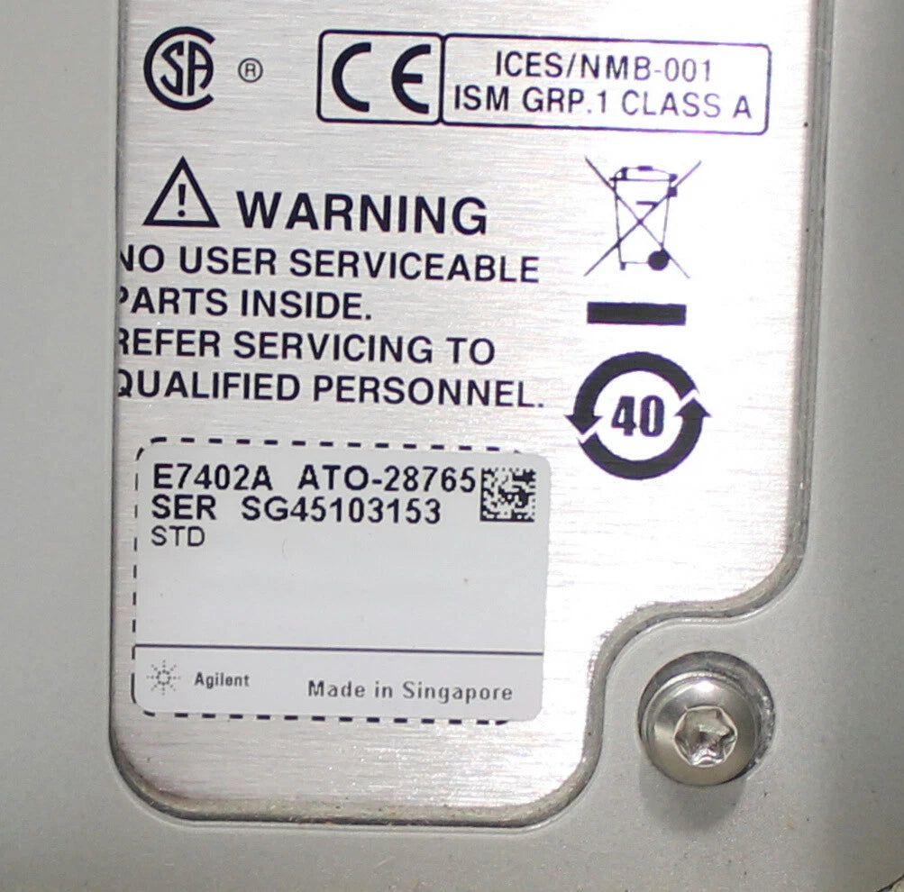 HP Agilent E7402A EMC Spectrum Analyzer 100Hz - 3GHz OPT UKB 1DR 1D5 AYQ AYX