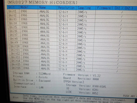 Hioki MR8827 Memory HiCorder, 8966×16, L9197×32 (2290)