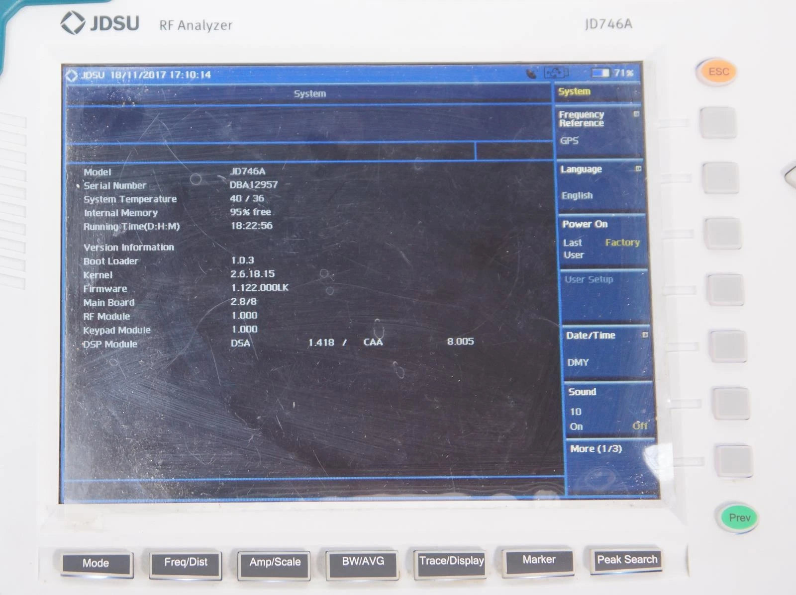 JDSU JD746A 4GHz Spectrum Analyzer / Signal Generator / Optical Power Meter