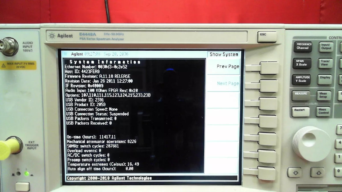 Agilent / Keysight E4448A PSA Series Spectrum Analyzer 3Hz-50GHz