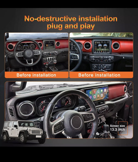 For Jeep Wrangler JL Gladiator 2018-2021 Android Car Radio 2Din Stereo Receiver