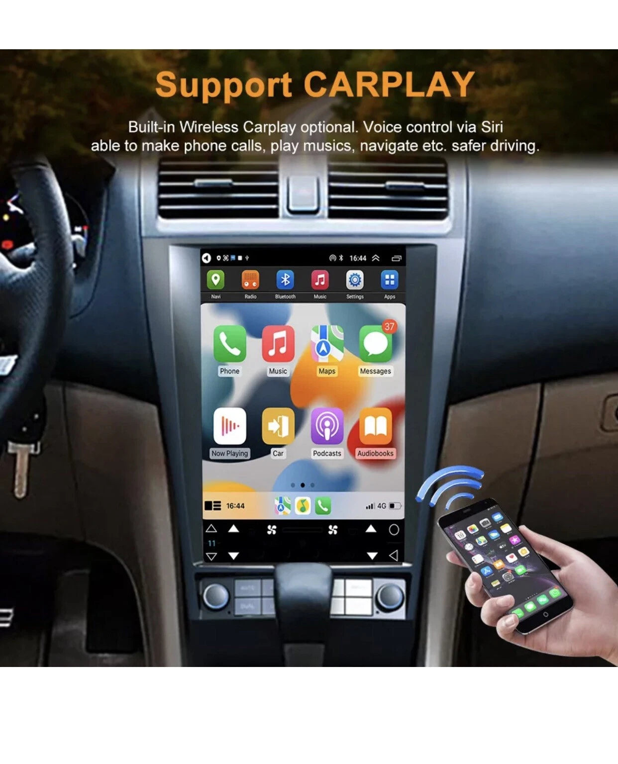 12.8" Car Radio For Honda Accord 07 2004-2007 Android 14 Tesla Stereo GPS WIFI