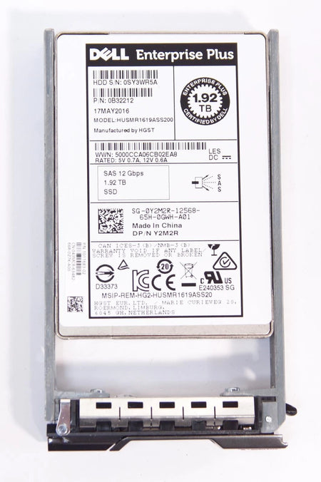 DELL Y2M2R 0B32212 1.92TB 12G 2.5" SAS SSD HUSMR1619ASS200 COMPELLENT 80% LIFE