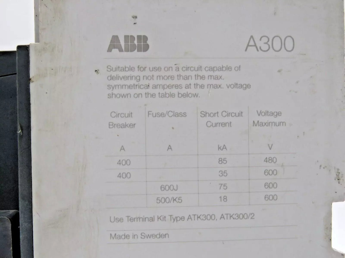 ABB A300-30 Power Contactor 230-240V Used Condition