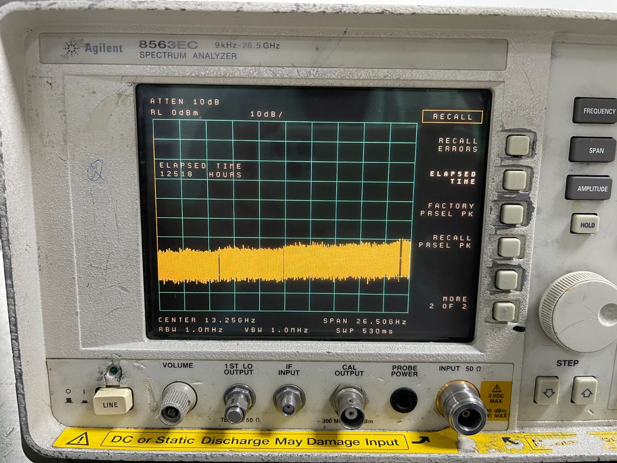 Agilent 8563EC 9KHz - 26.5GHz Spectrum Analyzer w/ 007 _02648 - XG eqpt