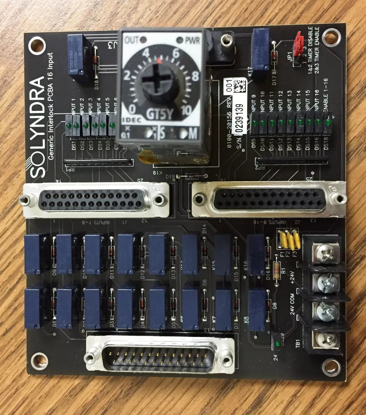 Solyndra 0100-20156 Rev 1 Generic Interlock PCBA 16 Input