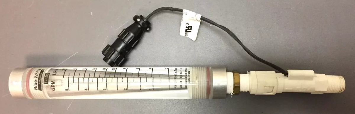 Blue White F-400 Flowmeter with GEMS FS-380P Liquid Flow Switch