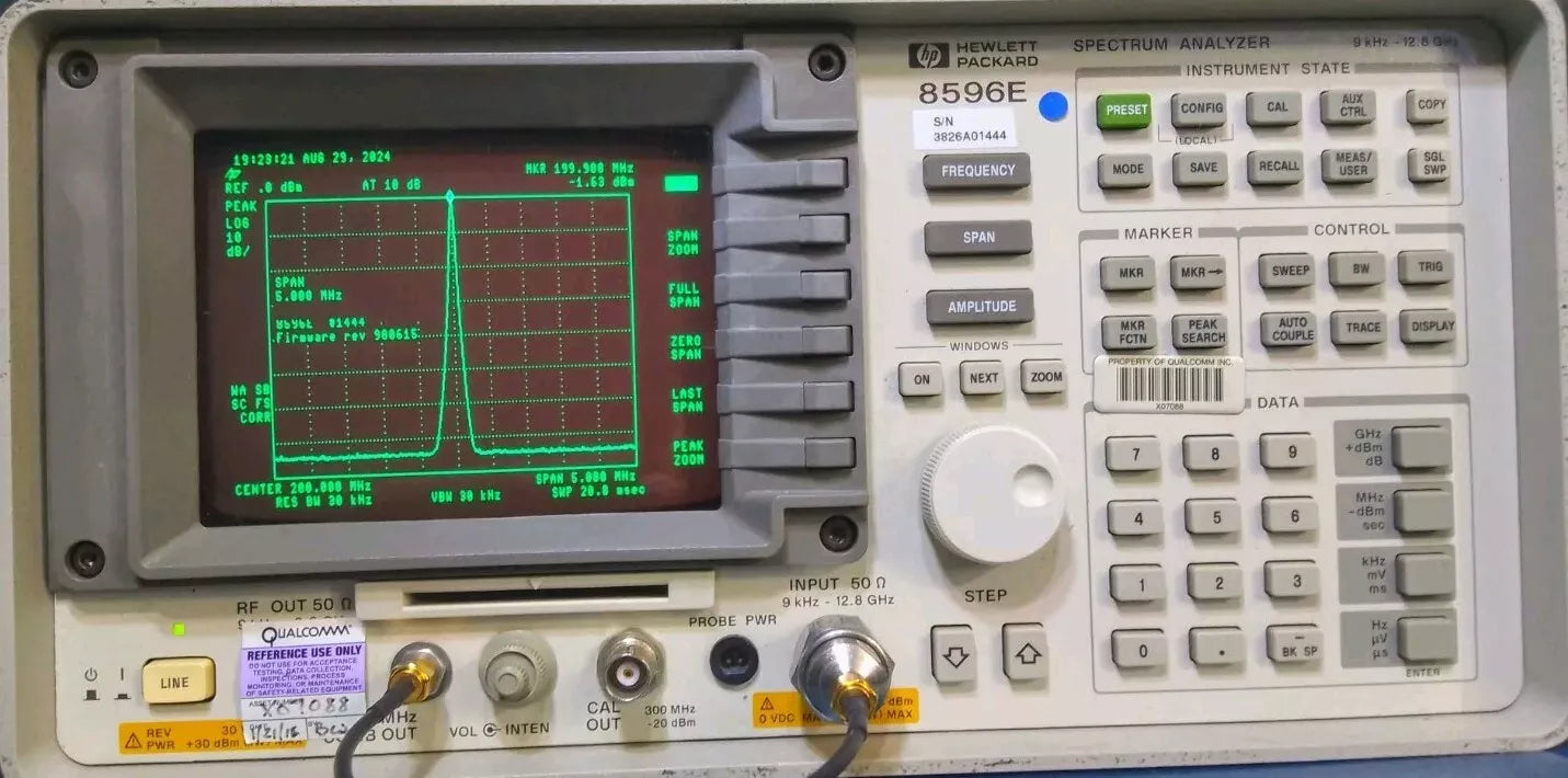 HP 8596E Spectrum Analyzer, 9kHz to 12.8GHz