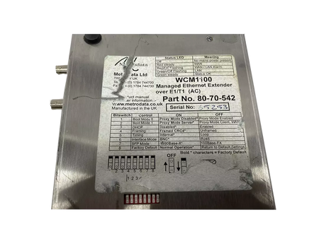 Metrodata WCM1100 Managed LAN Extender over E1 or T1