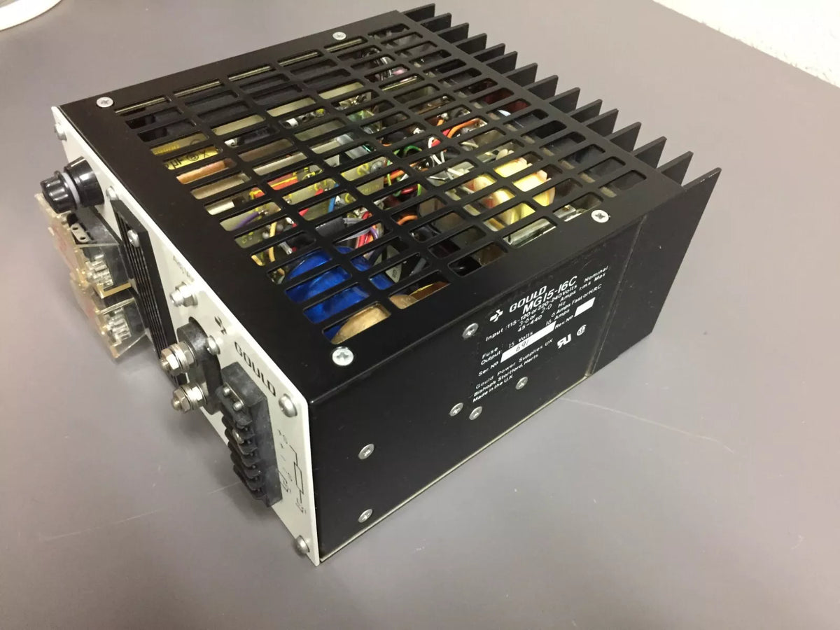 Gould P/N MG15-16C DC Power Supply, Input 115-120V or 220-240V, Output 15V 16A
