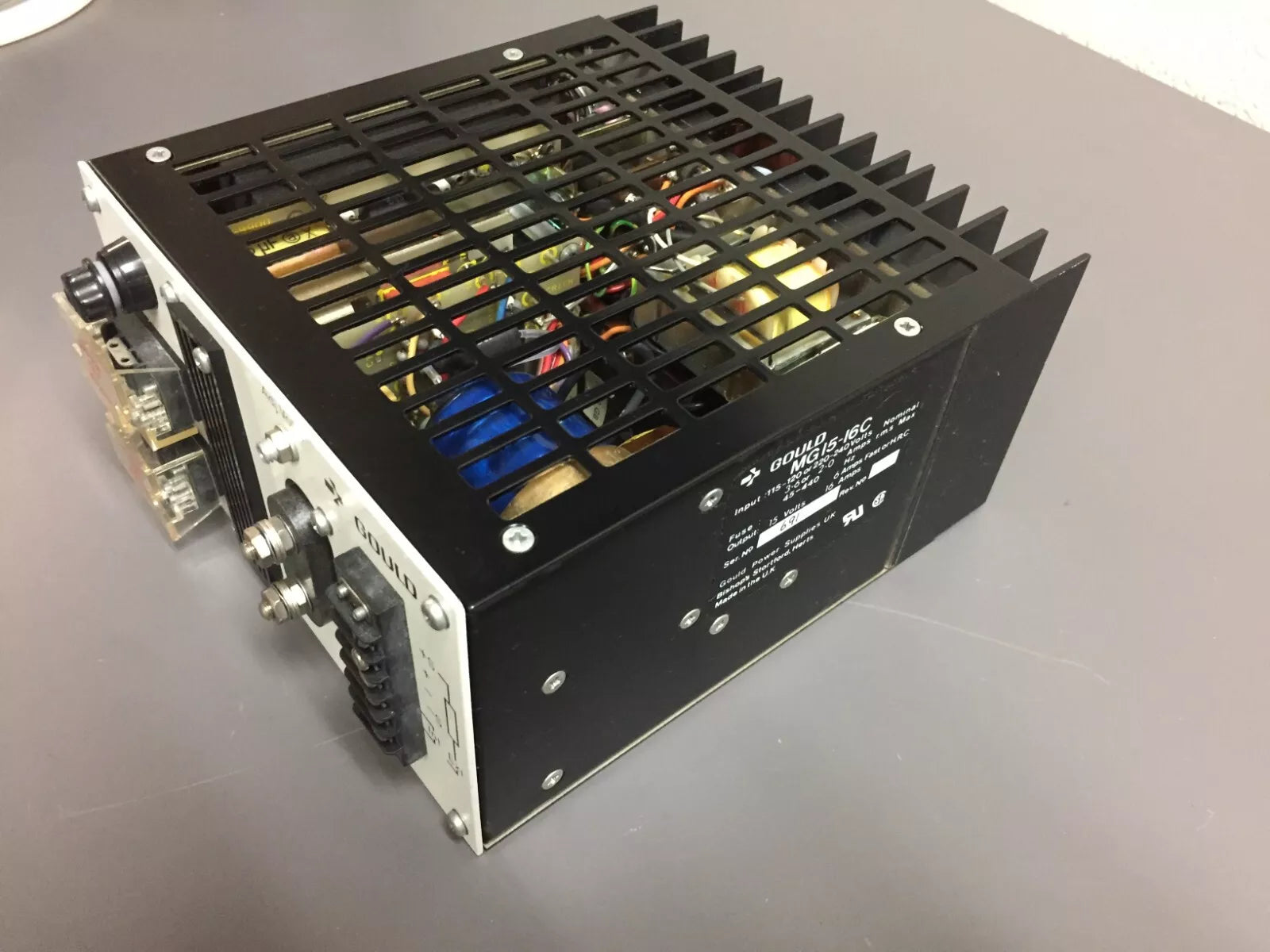 Gould P/N MG15-16C DC Power Supply, Input 115-120V or 220-240V, Output 15V 16A