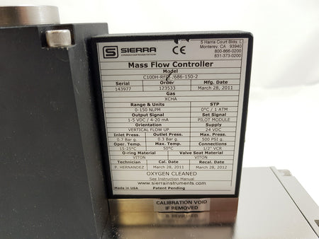 SIERRA C100H-RFQ-2686-150-2 Mass Flow Controller