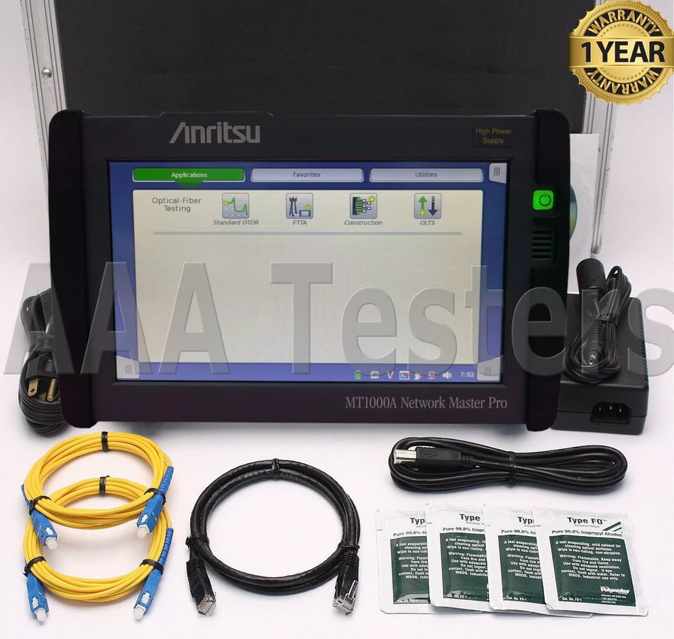 Anritsu MT1000A Network Master Pro SM Fiber OTDR MU100020A Opt 2/10/20