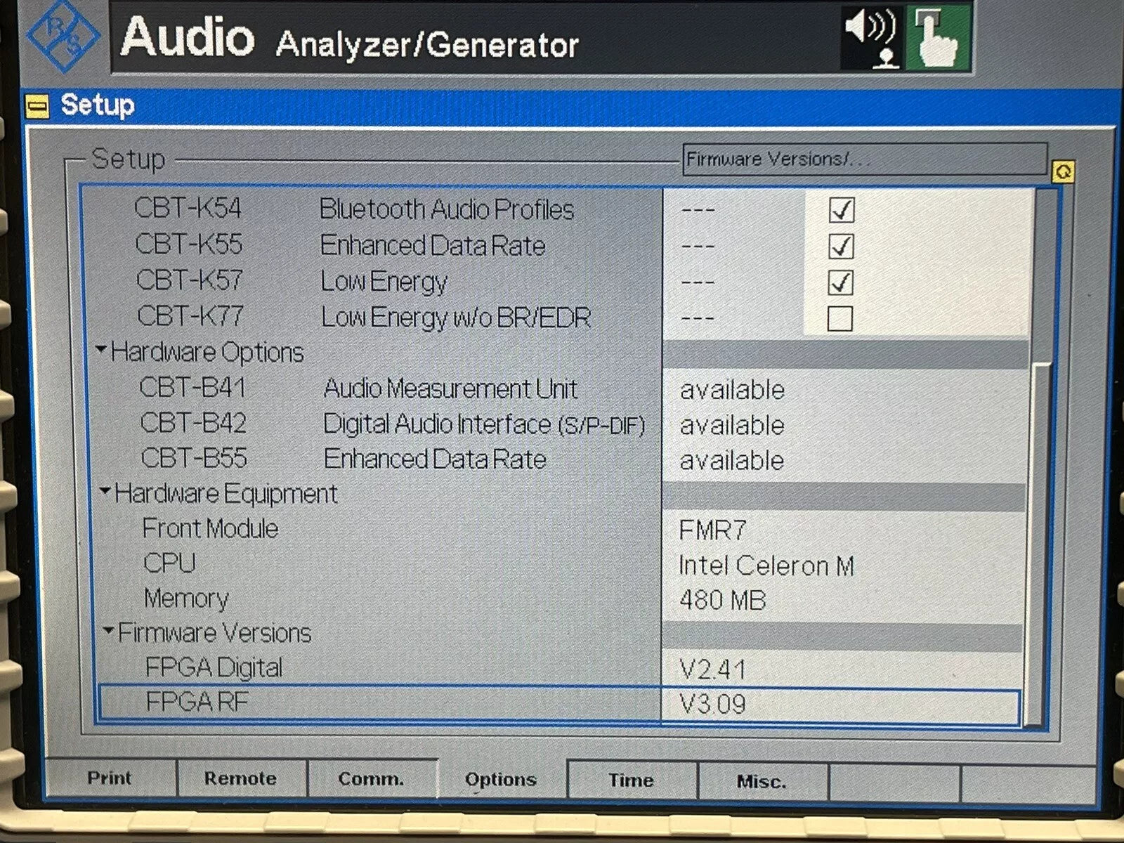 Rohde and Schwarz CBT-K52-K54-K55-K57-B41-B42-B55 1153.9000K35 Bluetooth Tester