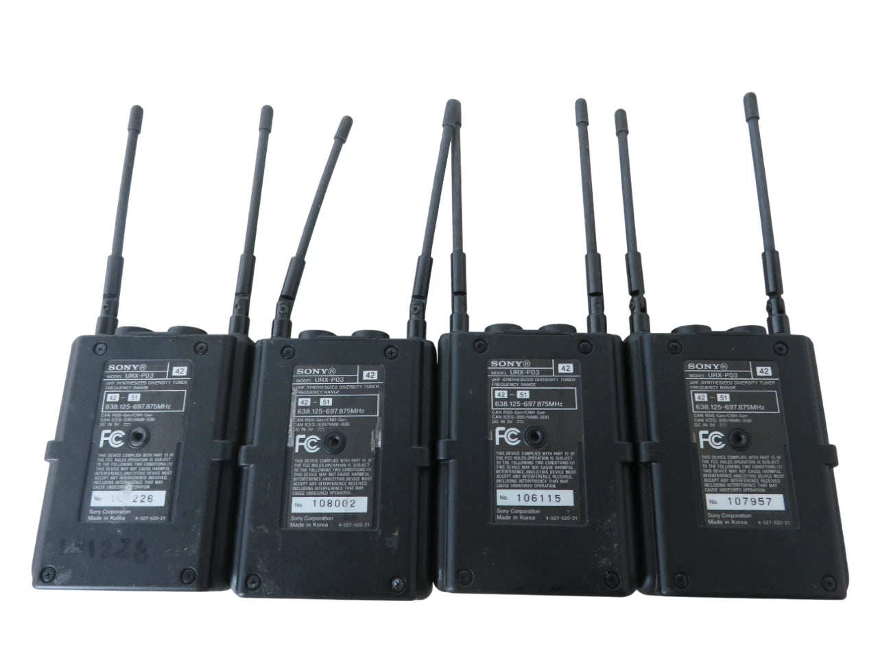 Lot of 4 Sony URX-P03  UHF Synthesized diversity tuner - Free Shipping
