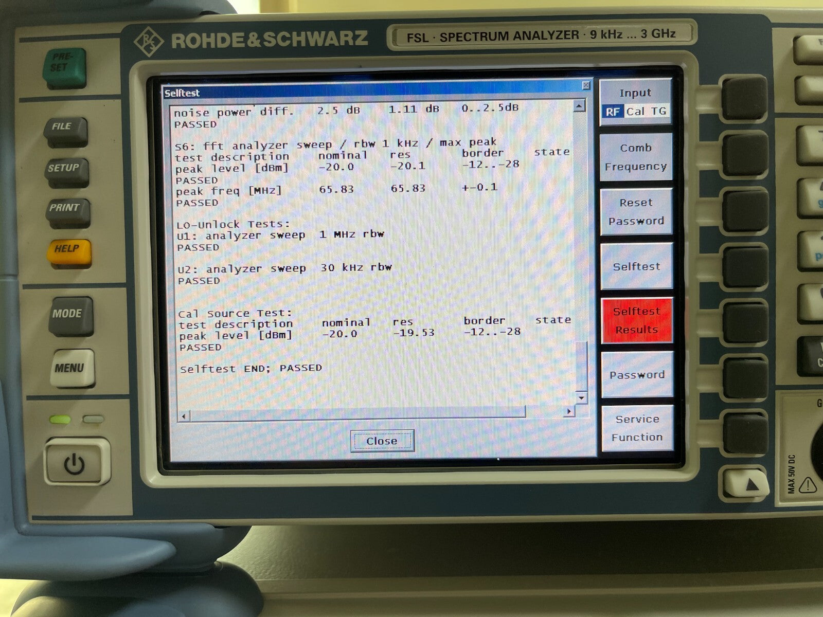 Rohde & Schwarz FSL3 Spectrum Analyzer 9 kHz - 3 GHz _ 0778 - XG eqpt