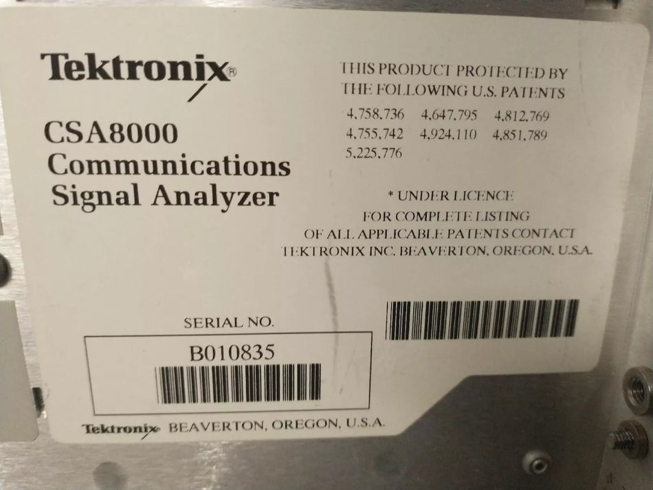 *AS-IS* Tektronix CSA8000 Communications Signal Analyzer RF Signal B010835