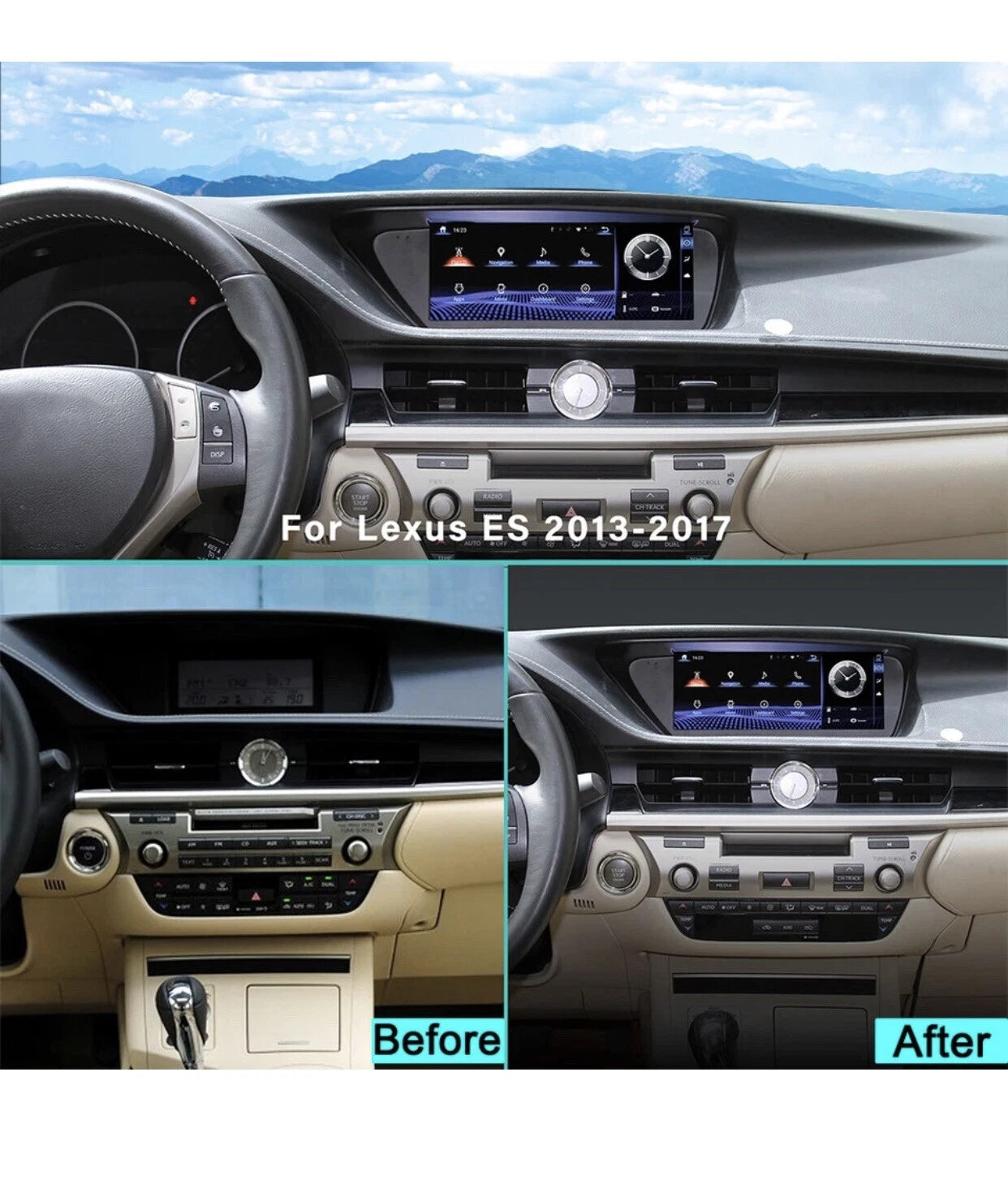 For Lexus ES ES240 ES250 ES350 ES300h 2013-2017 Android 13 GPS Auto Radio Player