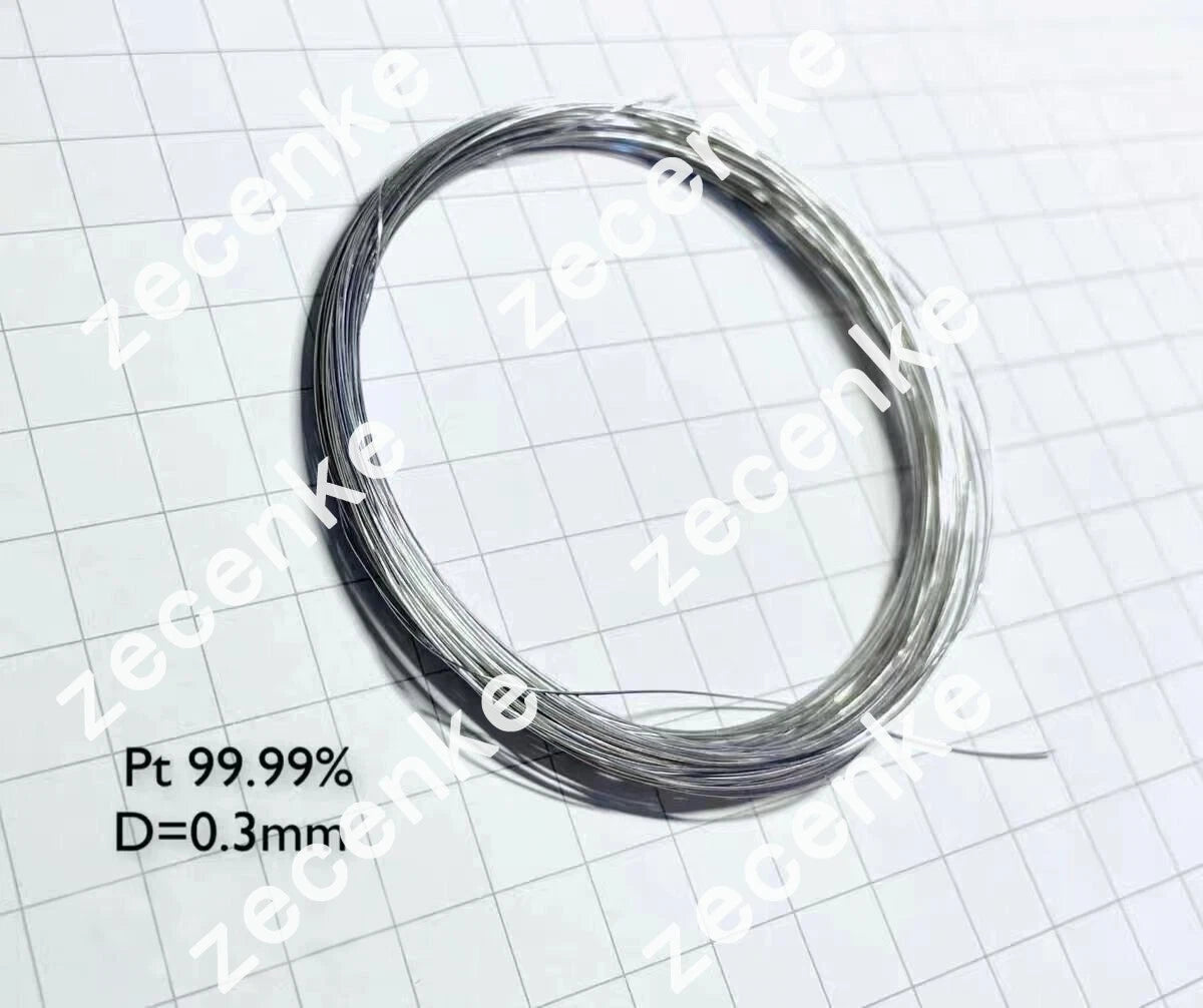 99.99% Platinum Metal Wire 0.3mm Diameter 100mm Length