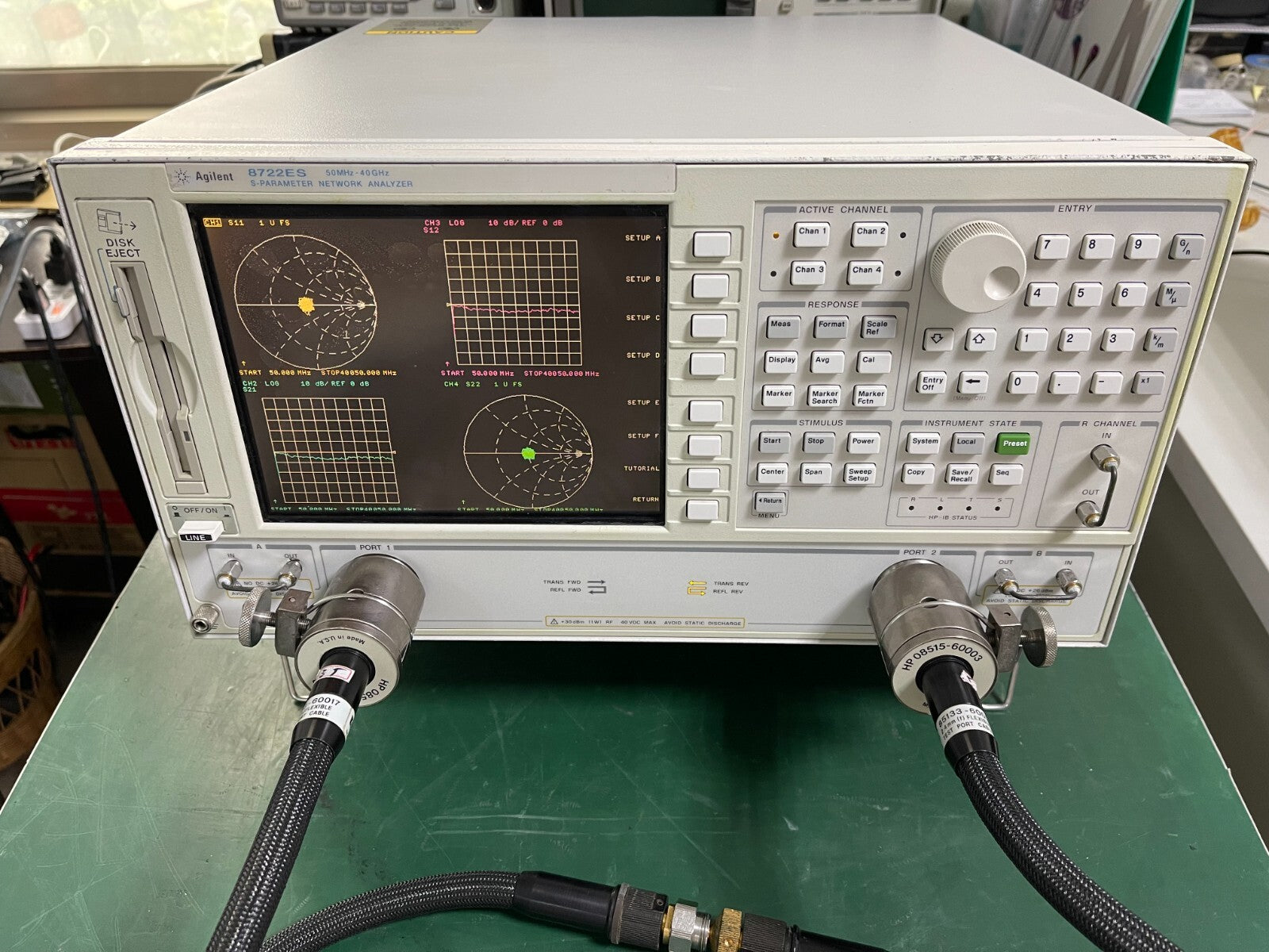 Agilent Keysight 8722ES 50MHz-40GHz Network Analyzer w/Opt.1D5/010/<wbr/>012/089_06113