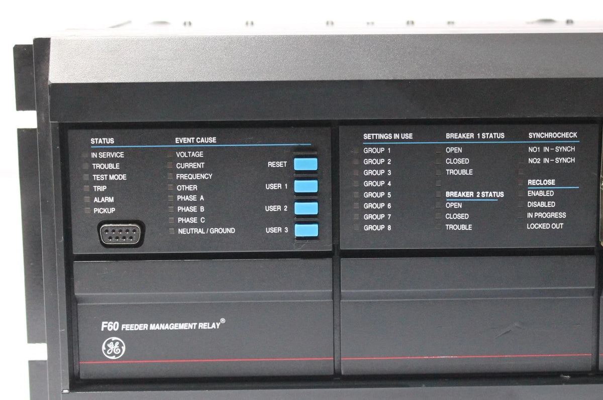 GE Multilin F60 Feeder Relay w 6G DIGITAL CONTROL I/O, CTVT, CPU & Power Modules