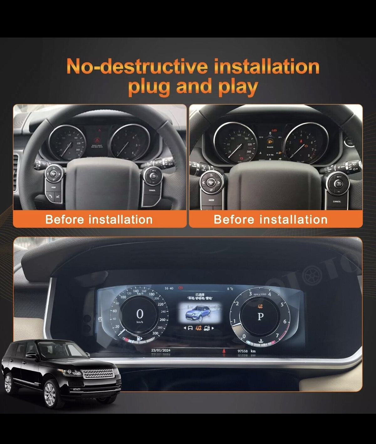 LCD Digital Cluster Speedometer For  Land Rover Range Rover Sport L494 2014-2017